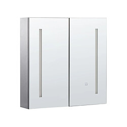 Beliani Armoire de toilette avec miroir LED 60 x 60 cm noir CHABUNCO