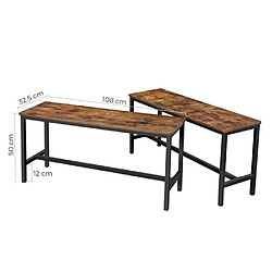 Acheter VASAGLE Bancs de Salle à Manger, Lot de 2, Siège pour Cuisine, Style Industriel, 108 x 32,5 x 50 cm, Cadre Métallique Durable, pour Cuisine, Salle à Manger, Salon, Marron Rustique KTB33X