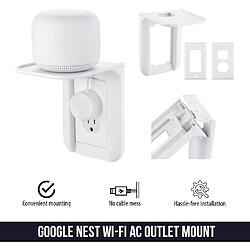 Support de prise secteur pour Google Nest WiFi - Étagère murale parfaite pour Google Home, Nest Mini et Nest Hub, Dot 1st, 2nd & 3rd Speaker, Sonos One, Smartphones et autres appareils électroniques (1-Pack)