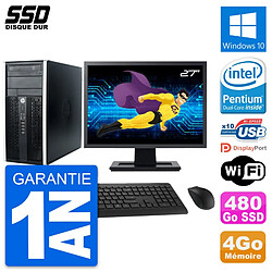 PC Tour HP Pro 6300 CMT Ecran 27" Intel G630 RAM 4Go SSD 480Go Windows 10 Wifi - Occasion