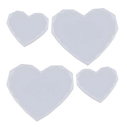 4x Coeur Silicone Moule Caboteur Résine Coulée Moule Bijoux Faisant Des Outils De Moule moules d'art de résine grandes fournitures d'artisanat de bricolage