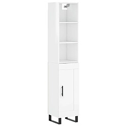 Maison Chic Buffet,Meuble de Rangement,commode pour salon,Cuisine Blanc brillant 34,5x34x180 cm Bois d'ingénierie -MN65382