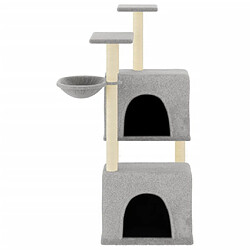 Avis Arbre à chat avec griffoirs,niche pour chat en sisal gris clair 122 cm -MN95190