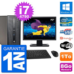 PC Tour HP EliteDesk 800 G1 Ecran 19" i7-4790 RAM 8Go Disque 1To Windows 10 Wifi · Occasion 