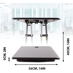 Duronic DM05D11 BK Poste / station de travail assis debout pour écran / clavier / souris noir | Manuel | Hauteur ajustable 6 – 40 cm | 74 x 43 cm | Acier | Espace de travail ergonomique pas cher