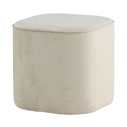 Venture Home Pouf Piff 44x44x41 cm Velours Blanc