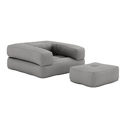 Inside 75 Fauteuil futon standard convertible CUBE CHAIR couleur gris 