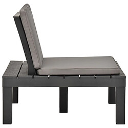 Avis vidaXL Chaises de salon de jardin et coussins 2pc Plastique Anthracite