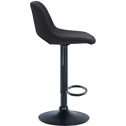 Decoshop26 Tabourets de bar chaises haute x2 avec repose-pieds en tissu noir piètement métallique noir 10_0004098 pas cher