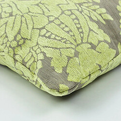 Thedecofactory FLORALIES - Coussin en coton tissé déhoussable à motifs fleur de lys vert 43x43