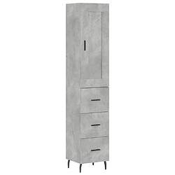 Maison Chic Buffet,Meuble de Rangement,commode pour salon,Cuisine Gris béton 34,5x34x180 cm Bois d'ingénierie -MN14392