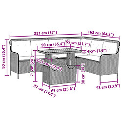 vidaXL Salon de jardin 2 pcs avec coussins Gris Résine tressée pas cher