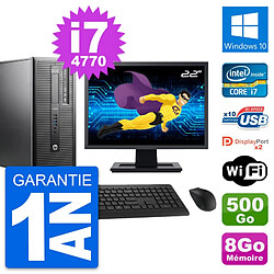 PC Tour HP 600 G1 Ecran 22" Intel i7-4770 RAM 8Go Disque 500Go Windows 10 Wifi · Occasion 