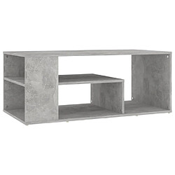 vidaXL Table basse gris béton 100x50x40 cm bois d'ingénierie