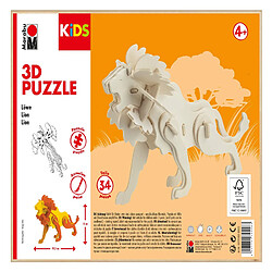 Avis Marabu 0317000000022 Kids 3D Puzzle en Bois Lion 34 pièces env. 19,5 x 13 cm, Marron