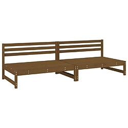 vidaXL Canapés centraux de jardin 2 pcs marron miel bois pin massif