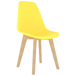 vidaXL Chaises à manger lot de 2 jaune plastique