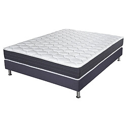 Ebac Matelas ressort + Sommier Omega Volcan 160x200 Record - H. 20 cm - Soutien ferme