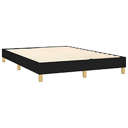 Avis vidaXL Sommier à lattes de lit avec matelas Noir 140x200 cm Tissu