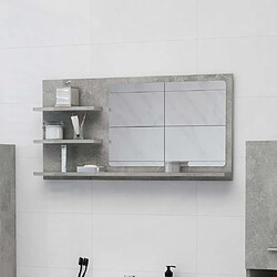 vidaXL Miroir de salle de bain gris béton bois d’ingénierie 