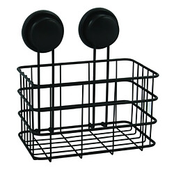 MSV Etagère Panier de douche à ventouses Acier Noir Mat 