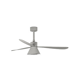 Faro Barcelona Grand ventilateur de plafond conique à DEL gris, 6 vitesses