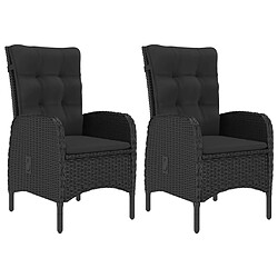 Avis Maison Chic Table de bistro et chaises d'extérieur 3 pcs,Ensemble de bistro de jardin pour relax Résine tressée et acacia Noir -GKD546734