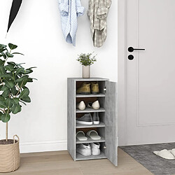 vidaXL Armoire à chaussures Gris béton 32x35x70 cm Bois d’ingénierie 