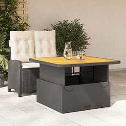 Maison Chic Ensemble à manger d'extérieur 2 pcs avec coussins,Salon de jardin,Mobilier de jardin noir résine tressée -GKD466268