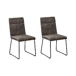 Beliani Chaise de salle à manger NEVADA Set de 2 Tissu Gris foncé