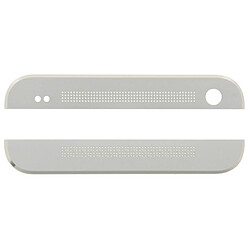 Wewoo Pour HTC One / M7 blanc Couvercle de lentille en verre et adhésif inférieur avant supérieur + inférieur