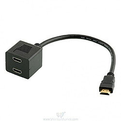 Ansonic Splitter 2 x HDMI femelle vers Câble HDMI Mâle 30 cm Noir connectique Or 