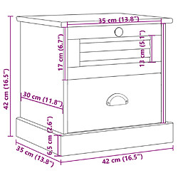 vidaXL Table de chevet VIGO 42x35x42 cm bois de pin massif pas cher