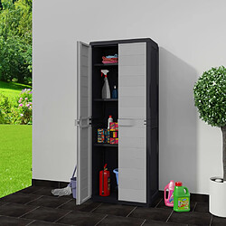 vidaXL Armoire de rangement de jardin avec 3 étagères Noir et gris