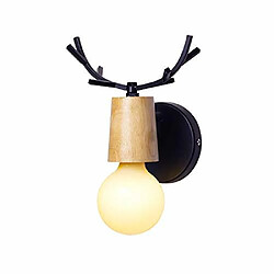 Stoex Applique Murale en Fer Bois, Moderne Lampe de Mur Simple E27 40W pour Chambre, Salon, Restaurant,Cuisine,Couloir, Noir