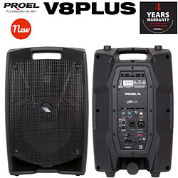 Proel V8PLUS Cassa Monitor Diffusore bi-amplificato a 2 vie 400W Picco, Nero 