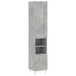 Maison Chic Buffet,Meuble de Rangement,commode pour salon,Cuisine Gris béton 34,5x34x180 cm Bois d'ingénierie -MN91186