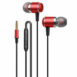 3.5Mm Dans L'Oreille Casque Basse Musique Écouteurs Filaire Intelligent Appel Casque Avec Microphone Pour Android V2 Rouge 