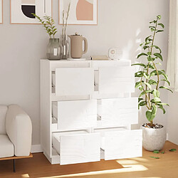 Avis Maison Chic Ensemble de 2 Buffets,commode,console pour rangement Blanc 32x34x75 cm Bois massif de pin -MN55386