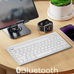 Clavier sans fil QWERTY Blanc LinQ, Compatible iOS / Android / Windows pas cher