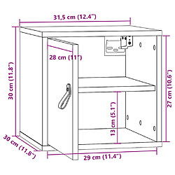 vidaXL Armoires murales 2pcs Marron miel 31,5x30x30 cm Bois pin massif pas cher