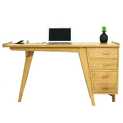 Paris Prix Bureau Design en Teck Pokara 140cm Naturel 