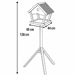 FLAMINGO Mangeoire à oiseaux et support Tjorn 48x44x138 cm Gris clair