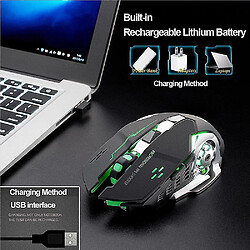 Universal X8 Gaming sans fil souris rechargeable LED silencieuse à LED USB MICE MONDE LOL GAMING ERGONOMIQUE USB pas cher