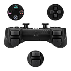 Ps3 Manette de Jeu Gampad Bluetooth Sans Fil Noir