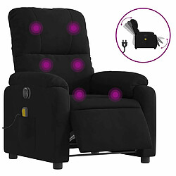 Maison Chic Fauteuil Relax pour salon, Fauteuil inclinable de massage électrique noir tissu microfibre -GKD64432