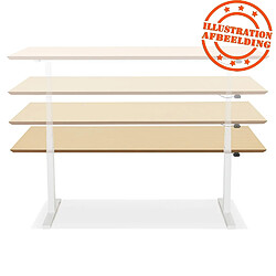 Alterego Bureau assis-debout électrique 'BIONIK'avec plateau en bois et métal blanc - 180x90 cm