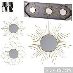 Urban Living Set de 3 miroirs Gold Home - Doré