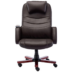 vidaXL Chaise de bureau de massage Marron Similicuir