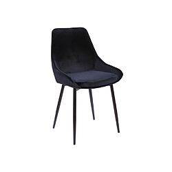 Avis Vente-Unique Lot de 6 chaises - Velours et métal noir - Noir - MASURIE